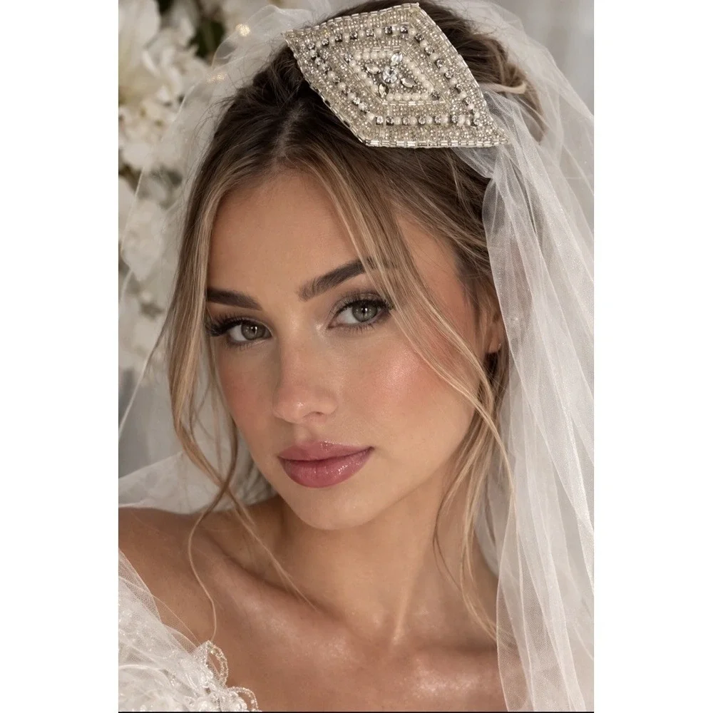 Art Deco Bridal Hair Comb‎ Crystal Pearl Beaded Wedding Headpiece Vintage 5.5